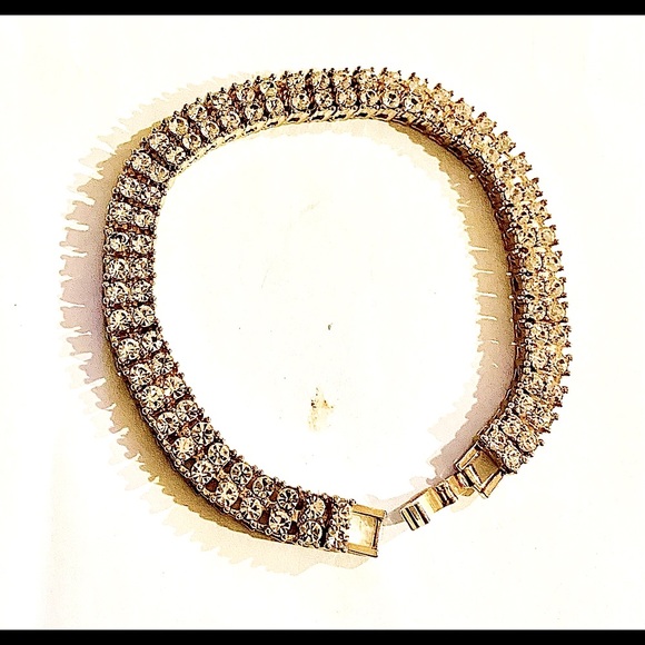 🎁❤️ 14K Gold Plated 2 row Tennis Bracelet 🌹 - Picture 2 of 5